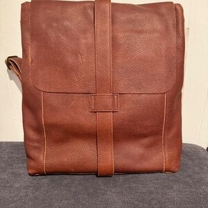 Duluth Trading Co Brown Leather Convertible Backpack